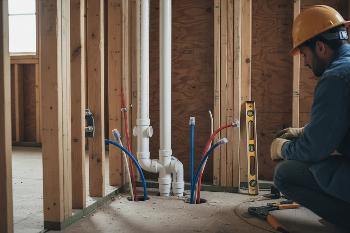 Drain and supply rough-in during Drain Cleaning in Chambersburg